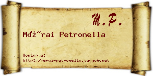 Mérai Petronella névjegykártya